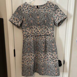 Textured flora mini-dress